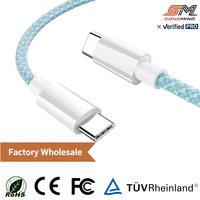 Câble USB C de charge rapide 60W PD, cordon de chargeur de type C tressé en nylon pour téléphone Android