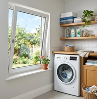 Ventana Abatible y Giratoria de Aluminio Arqueada Personalizada BOCHARM, Estilo Europeo, Elegante Ventana Panorámica Romántica para Decoración del Hogar