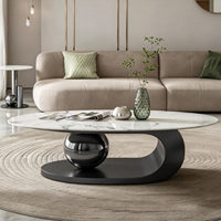Table basse ovale de luxe de haute qualité, personnalisable, pour salon, mobilier de maison, table centrale de canapé, tables décoratives - Vente chaude