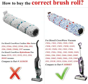 Para <span class=keywords><strong>Bissell</strong></span> <span class=keywords><strong>Crosswave</strong></span> 1868/1785 Series Robot aspirador repuestos Manual hogar HEPA filtro rollo cepillo 17132 1934 1926 - Product Image 3