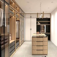 Conception de garde-robe personnalisée de nouvelle maison moderne de qualité supérieure pour dressing dressing dressing armoires en contreplaqué avec LED