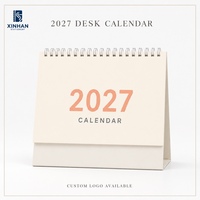 Calendrier de bureau portable mini format A6 en papier offset 120 g/m² avec illustration de dessin animé pour l'étude, planificateur mensuel et hebdomadaire