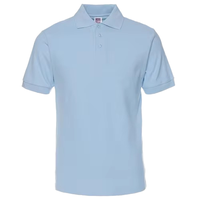 Camiseta Polo de Manga Corta Azul Claro para Hombre, Logotipo Personalizado, Marca Privada, Fabricante OEM ODM, Proveedor