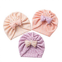 Chapeau Turban pour bébé, couvre-chef à imprimé floral avec nœud, bonnet en coton doux, accessoires de photographie pour nouveau-né, accessoires pour filles, en solde
