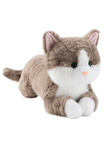 Jouet en peluche chat mignon simulé, oreiller en peluche doux, jouet en peluche chat rayé mignon, jouet en peluche chat simulé, cadeau pour enfants - Product Image 2