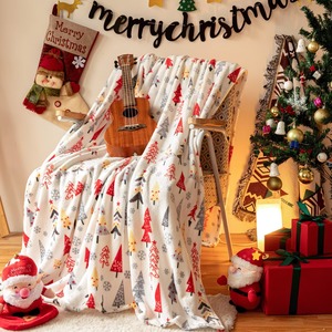 Manta de Felpa con Estampado Navideño al por Mayor, Mantas Suaves de Franela Antipilling para Uso Doméstico, Estilo Invernal, Estampado Clásico - Product Image 1