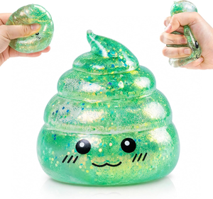 Juguete Antiestrés con Purpurina, Sin Desorden, para Aliviar la Ansiedad, Agarre Confortable, Estimulación Sensorial, Alta Elasticidad, Divertido Regalo, Juguete Sensorial con Forma de Popó - Product Image 1
