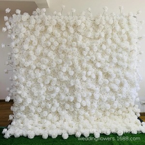 Muro de fondo para fotos de influencers, con tela de flores de seda sintética de colores variados y base de rosas, personalizable para decoración de hoteles, eventos y <span class=keywords><strong>bodas</strong></span>. - Product Image 2