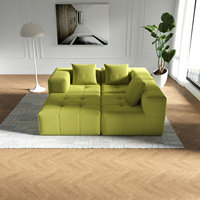 Vintage Grünes Xueni Chenille Modulares Sofa Frei Kombinierbare Sektional-Couch für Wohnzimmer