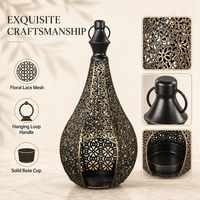 Nouvel Arrivage Transfrontalier : Lampe à Vent de Style Lanterne en Fer Forgé Creusé, Porte-Bougie Vintage pour Décoration Intérieure