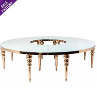 Sino Perfect meubles en verre trempé or pieds mariage événement Banquet en acier inoxydable dîner Table chaise ensemble