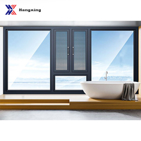 Ventana Abatible de Aluminio para Exterior, Moderna, de Fábrica Directa, con Rotura de Puente Térmico, Doble Acristalamiento Templado, Eficiente Energéticamente, para Baño