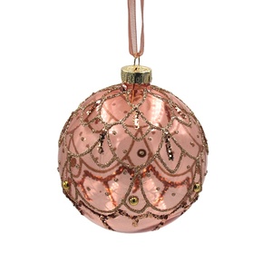 Elegant 80mm สีคริสต์มาสเครื่องประดับแก้วสำหรับ Xmas Tree Decor - Product Image 1