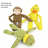 Jouets couineurs pour chiens à longues pattes, en coton anti-déchirure et résistant aux morsures, modèles Canard, Grenouille, Singe