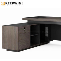Bureau de direction en L de 2m avec armoire latérale de rangement Table de bureau moderne pour directeur de Offre Spéciale