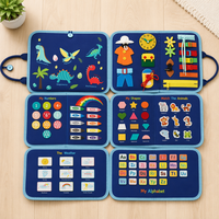 Tableau d'activités Montessori en feutre doux pour tout-petits, tableau d'apprentissage éducatif avec activités sensorielles pour le développement de la motricité fine