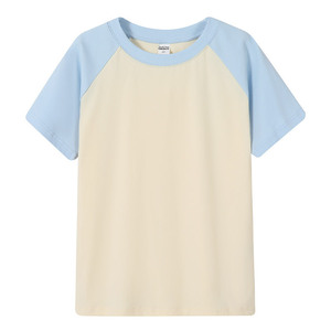 เสื้อยืดไหล่ราแกลนผ้าฝ้าย 230 กรัมสีทึบคอกลมชุดทำงานฤดูร้อนสำหรับพนักงานบริการร้านอาหาร - Product Image 3