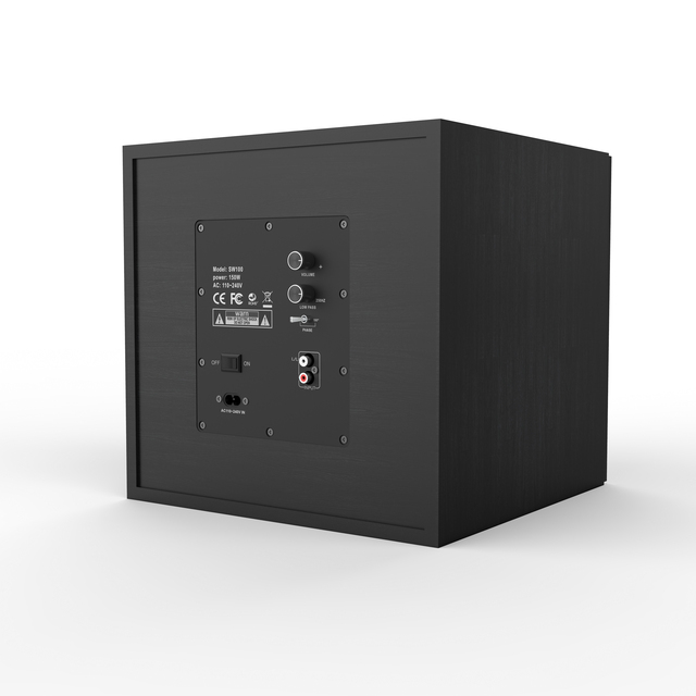150W Output Power Big Subwoofer with LFE 10'' Speaker MDF Subwoofer Deep Bass Home Theater System Adjustable Bass