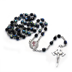 <span class=keywords><strong>Rosario</strong></span> Santiago Fatto a Mano con Perle di Cristallo, <span class=keywords><strong>Collana</strong></span> con Croce e Maria per Chiesa, Cattolicesimo, Regalo Cristiano, Vendita all'Ingrosso - Product Image 4