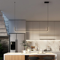 Moderne LED-Deckenleuchte für Esstisch, Esszimmer, Küche, minimalistische schwarze Streifen-Innenbeleuchtung