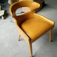 Chaise de salle à manger en bois massif de luxe, mobilier de restaurant, style nordique, siège en cuir, moderne, café commercial, bistrot