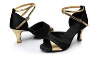 Chaussure professionnelle de danse latine noire à bout ouvert pour chaussures de danse Jazz Salsa chaussure de danse de salon pour les femmes pratiquent la compétition
