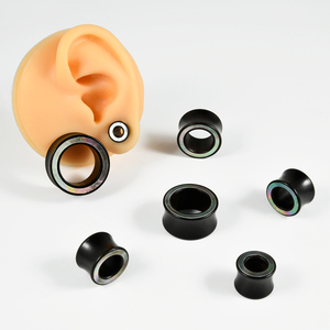 Tunnels d'oreille en bois de design haut de gamme, dilatateurs, plugs <span class=keywords><strong>creux</strong></span>, écarteurs, bijoux de corps unisexe pour mariage et fiançailles - Product Image 2