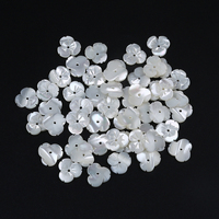 Perle de fleur naturelle en nacre blanche, pour la fabrication de bijoux, coquille ample