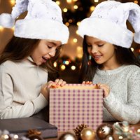 Chapeau de Noël de luxe SOLPOP, long et blanc en peluche, pour adulte, unisexe, confortable, chapeau de Père Noël avec des flocons de neige, des paillettes et des sequins