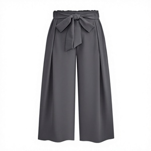 Pantalones Palazzo de Cintura Alta con Lazo para Mujer, Pierna Ancha, Corte Holgado, Elegantes, Casuales, para Oficina, Largos, Cómodos y a la Moda - Product Image 1