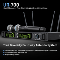 Mikrofon Profesional 300 Meter untuk Acara Luar Ruangan, Nirkabel, untuk Bernyanyi, Vokal, Genggam, Headset, dan Lavalier