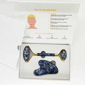 Rodillo Facial de Cuarzo Rosa y Jade 100% Natural para Masaje Facial, Marca Privada al por Mayor - Product Image 6