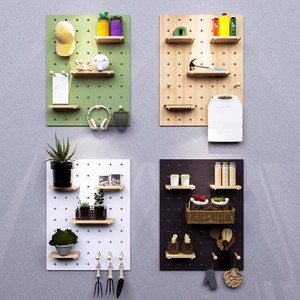 Panel de Almacenamiento Modular de Madera con Orificios para Organización de Pared, Estante de Exhibición para Sala de Estar, Cocina y Baño - Product Image 6