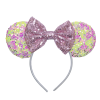 Nouveau conçu souris oreilles bandeau pour filles couleur mélangée Sequin arc bandeau Festival fête Cosplay bricolage cheveux accessoires
