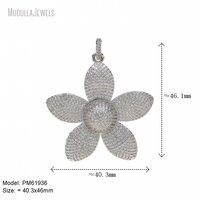 PM61892 Collier de luxe à breloques DIY en forme de grande fleur, serti de zircone cubique étincelante, accessoires de bijouterie pour femmes, vente en gros
