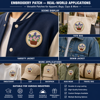 Fabricant de patchs floraux brodés personnalisés OEM, à coudre ou à repasser, pour vêtements de marque et mode