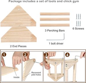 Perca <span class=keywords><strong>de</strong></span> pollo Pino fuerte Pollito <span class=keywords><strong>de</strong></span> <span class=keywords><strong>madera</strong></span> Jungle Gym Roosting Bar, Perca <span class=keywords><strong>de</strong></span> pollo Juguetes para <span class=keywords><strong>gallinero</strong></span> y criador para pollitos <span class=keywords><strong>de</strong></span> pájaro - Product Image 3