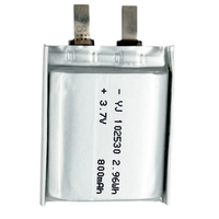 Batterie rechargeable 102530 Batterie polymère au lithium 102530 3.7V 800mAh Produit électronique Batterie haute capacité 102535 102540