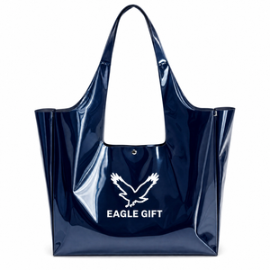 Wholesale Custom Logo PVC <b>Tote</b> Bag Transparent Clear <b>Plastic</b> Medium Size PP Webbing Long Handle Shanghai Made Customized Pattern - Product Image 2