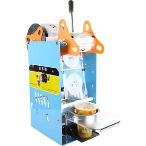 Mesin penyegel cangkir gelembung, mesin penyegel cangkir teh gelembung dengan susu, mesin penyegel cangkir plastik