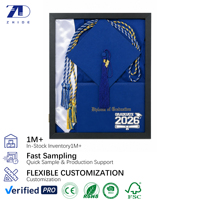 Cadre de présentation mural moderne en MDF marron avec verrouillage pour diplôme et certificat – Vente en gros personnalisable