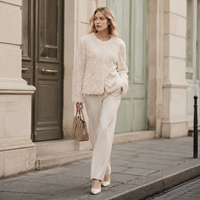 Manteau en fourrure douce à col rond pour femme, mélange de laine, élégant, ample, veste d'hiver