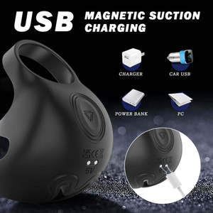 Anello per pene, Massaggiatore testicolare maschile, Anello vibrante per blocco spermatico, Resistente all'acqua, 158g - Product Image 5