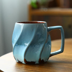 Taza Latte <span class=keywords><strong>de</strong></span> cerámica gruesa <span class=keywords><strong>de</strong></span> gran capacidad estilo horno <span class=keywords><strong>de</strong></span> alto valor <span class=keywords><strong>de</strong></span> 500ml, taza <span class=keywords><strong>de</strong></span> agua y café para desayuno, tazas <span class=keywords><strong>de</strong></span> té y <span class=keywords><strong>platillos</strong></span> - Product Image 5