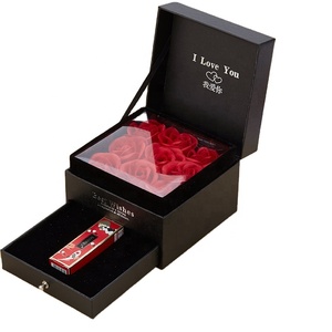 Custom Two-layer Cardboard Lipstick Lip Gloss Boxes Jewelry Packaging Gift Flower Box With Drawer