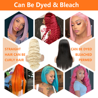 Perruque Bob Lace Front en Cheveux Humains Brésiliens Sans Colle en Promotion, Courte, pour Femmes Noires