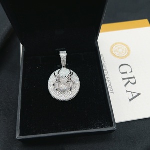 Precio de fábrica: Colgante de plata de ley S925 con moissanita VVS, diseño de araña, personalizado, estilo Hip Hop, con incrustaciones de circonitas, pasa la prueba del diamante, bajo MOQ - Product Image 3