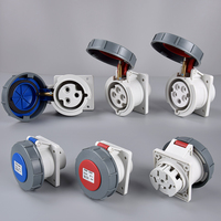 Enchufe Industrial de Alta Corriente 16A, 3 Pines, 220-240V, IP67, Impermeable, Macho y Hembra, 3 Tomas, Tipo UK