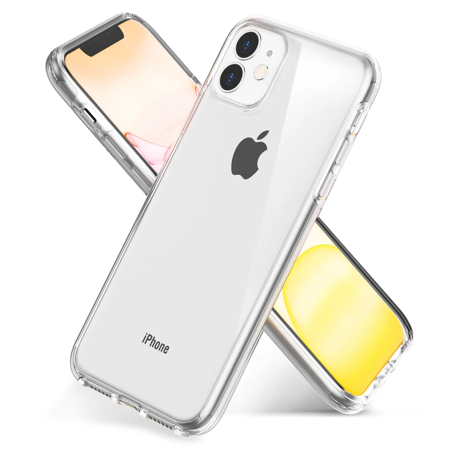 Rigid Crystal Clear Mobile Phone Case for iPhone 11 11Pro 11ProMax Shockproof Hybrid Clear Cover