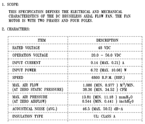 Delta AFB0648EH-CN Personnalisable 6800RPM Débit Axial DC 48V 0.21A Autonome Plastique Lame Toit 38.36CFM Ferme Axial Flow Fan - Product Image 5